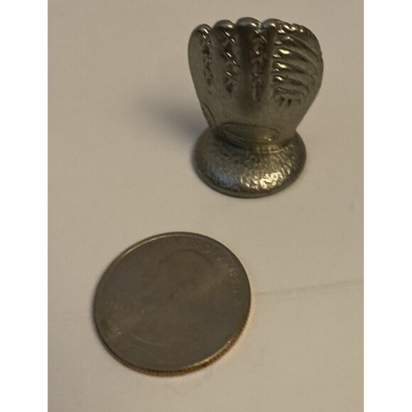 Sports Baseball Glove Token Replacement Game Piece Part Pewter Metal Lot of 3 - Picture 2 of 11